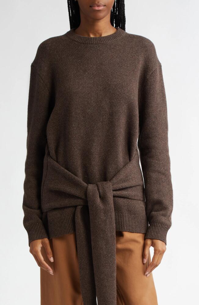 JW Anderson Tie Hem Crewneck Sweater in Smoke Cover