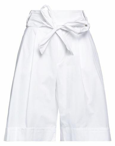 Mdm Mademoiselle Du Monde Woman Shorts & Bermuda Shorts White Cotton Cover