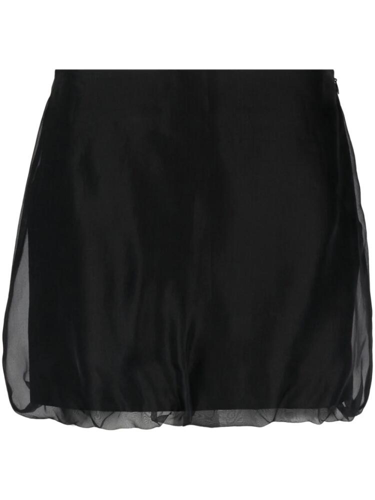 Blanca Vita satin-finish silk miniskirt - Black Cover