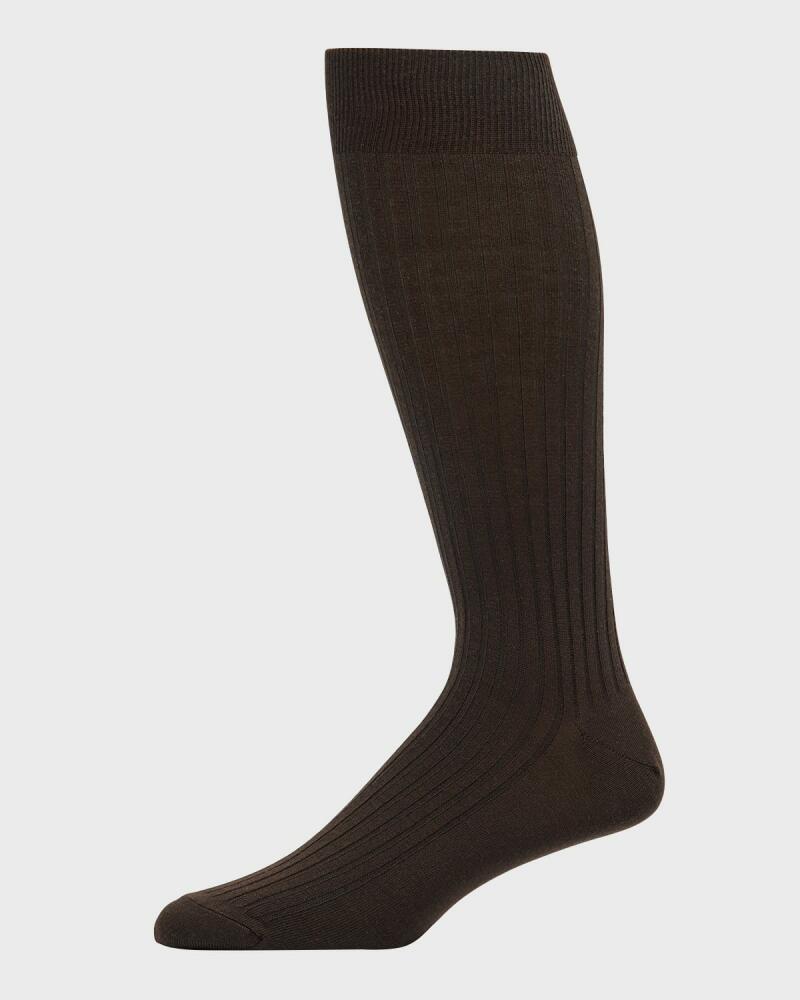 Neiman Marcus Men's 3-Pack Ribbed Wool Over-Calf Socks Cover