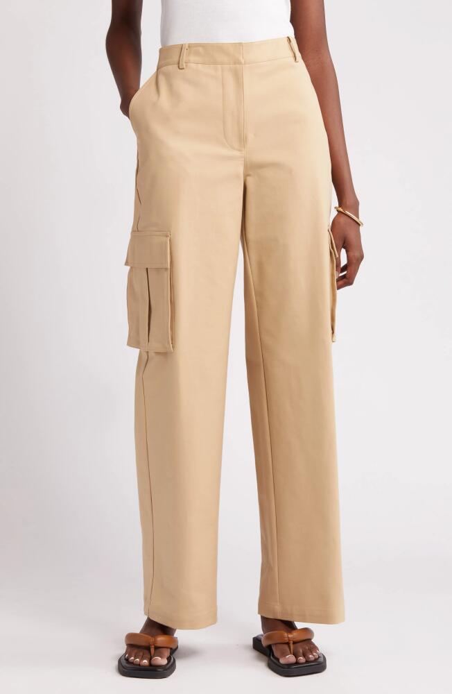 Nordstrom Stretch Cotton Cargo Pants in Tan Travertine Cover