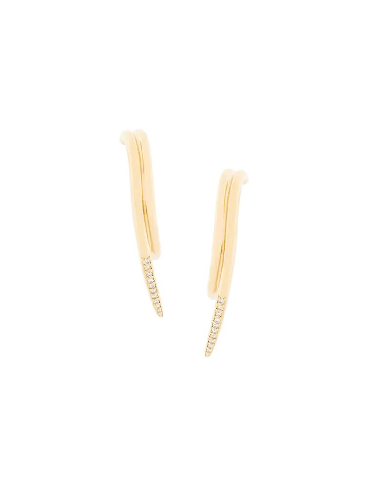 Shaun Leane 18kt gold White Feather diamond ear wraps - Metallic Cover