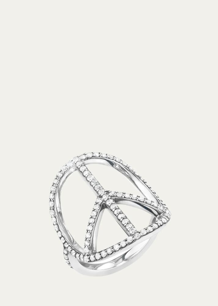 Sheryl Lowe Pave Diamond Circular Peace Sign Ring Cover