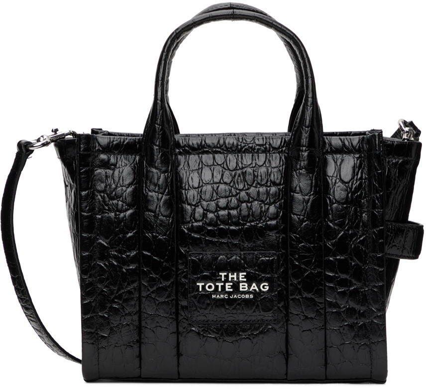 Marc Jacobs Black 'The Croc-Embossed Small' Tote Cover