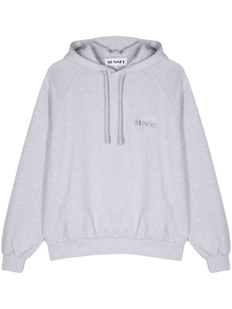 Sunnei logo-embroidered cotton hoodie - Grey Cover