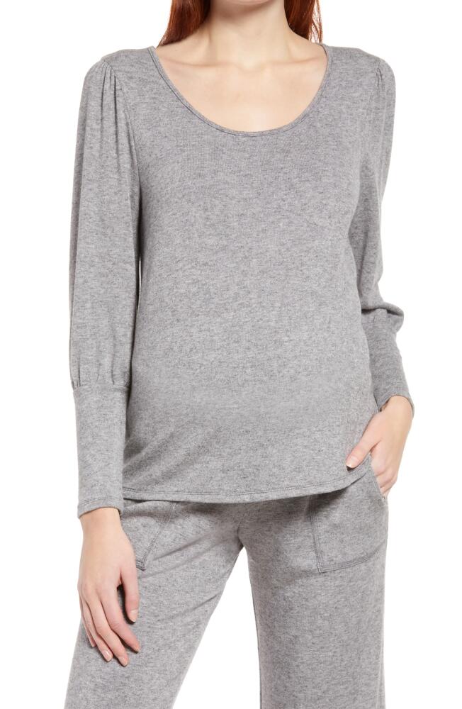 Maternal America Scoop Neck Maternity Top in Heather Charcoal Cover