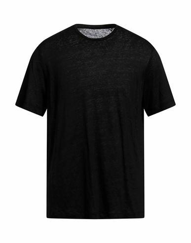 Majestic Filatures Man T-shirt Black Linen, Elastane Cover