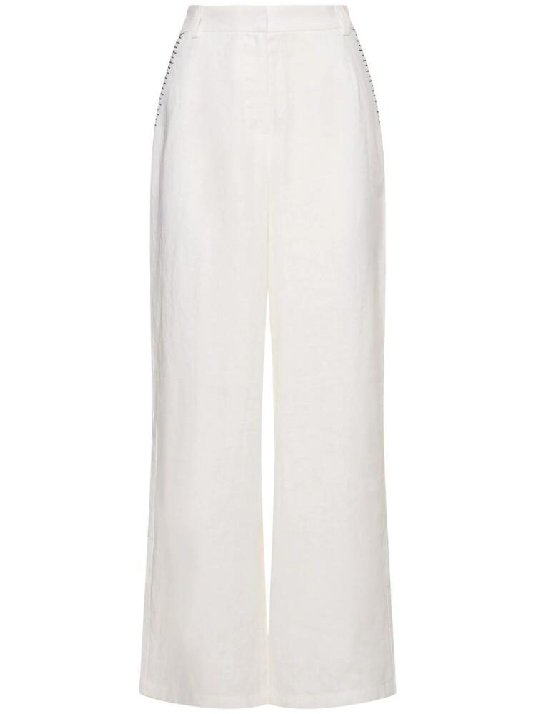 MARYSIA Wegner Linen Straight Pants Cover