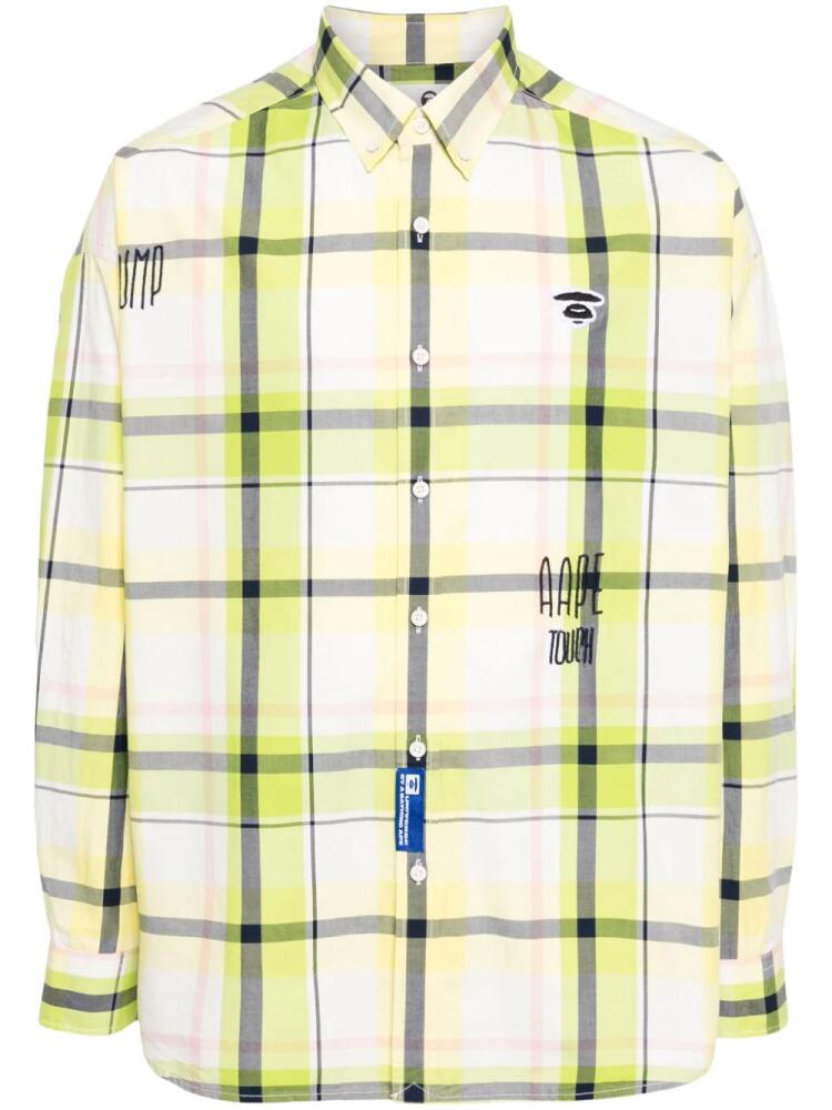 AAPE BY *A BATHING APE® plaid cotton shirt - Green Cover