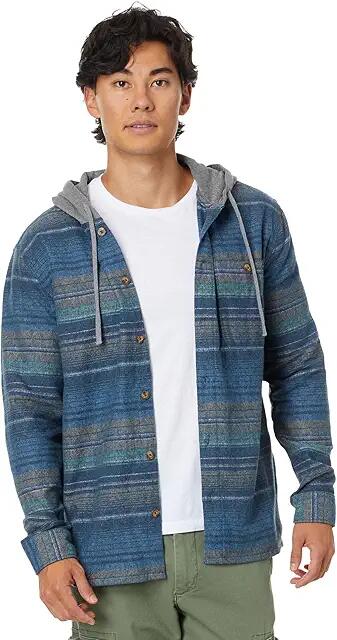 Billabong Baja Flannel (Dusty Navy) Men's Long Sleeve Button Up Cover