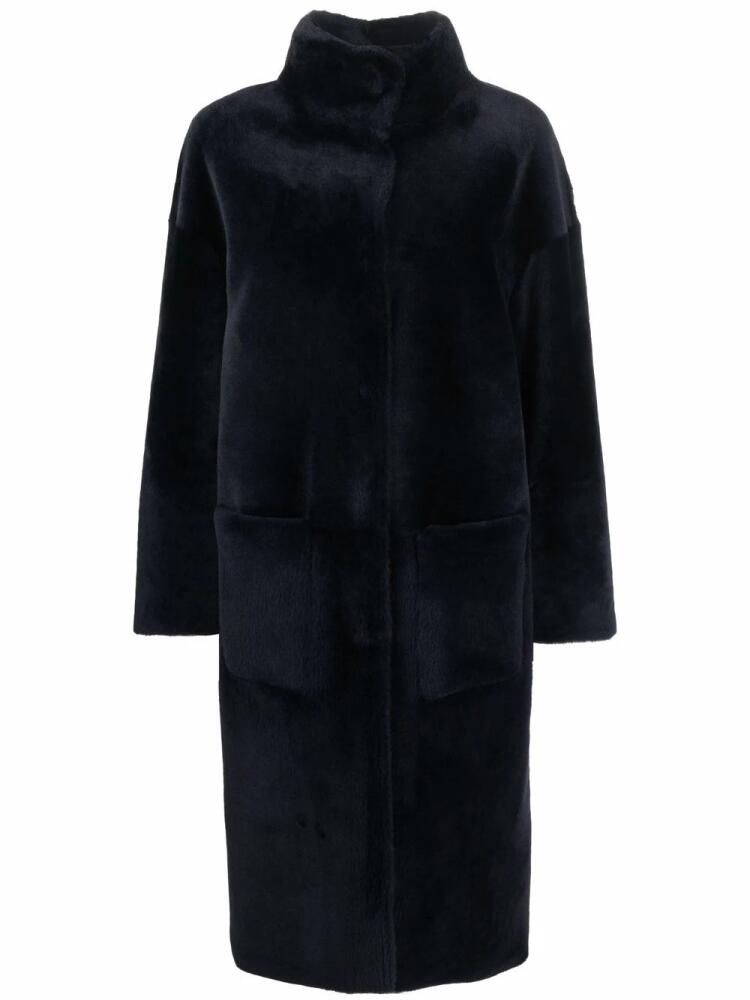 Liska reversible shearling coat - Blue Cover