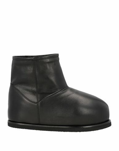 Amina Muaddi Woman Ankle boots Black Leather Cover