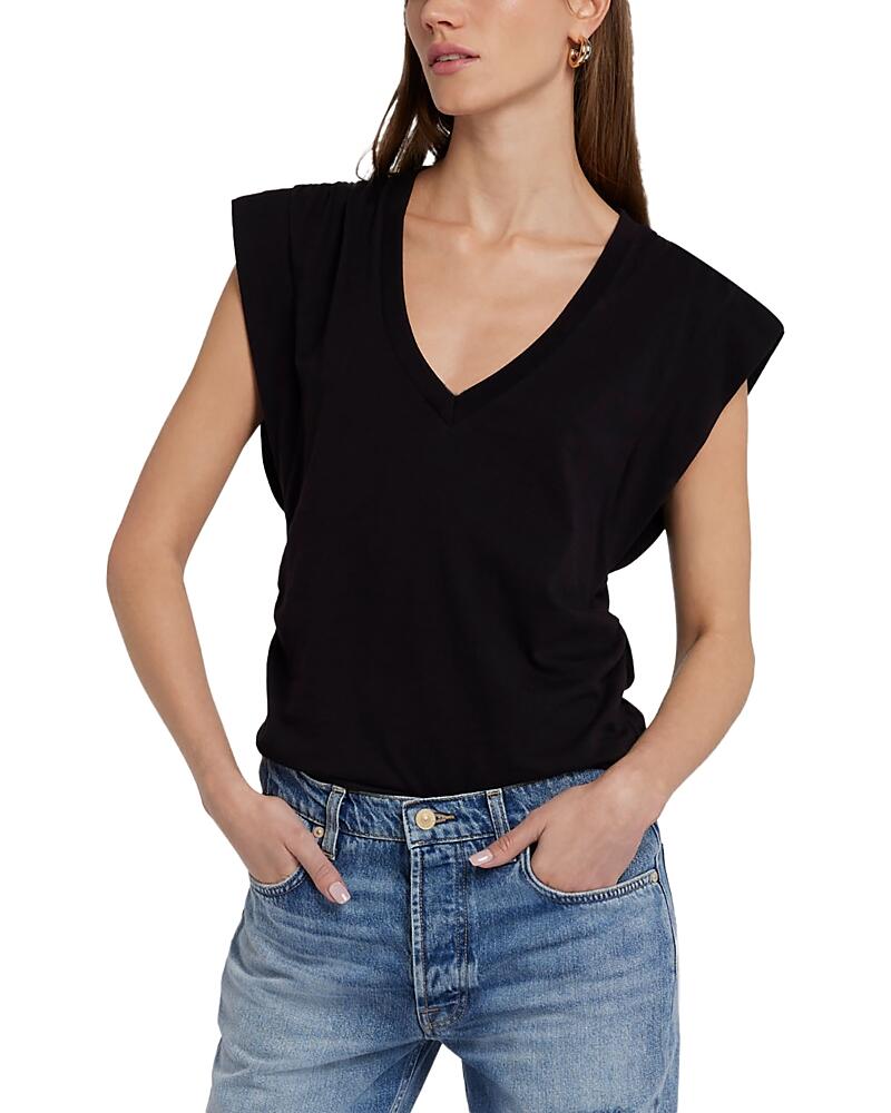 7 For All Mankind Extended Shoulder V Neck Tee Cover