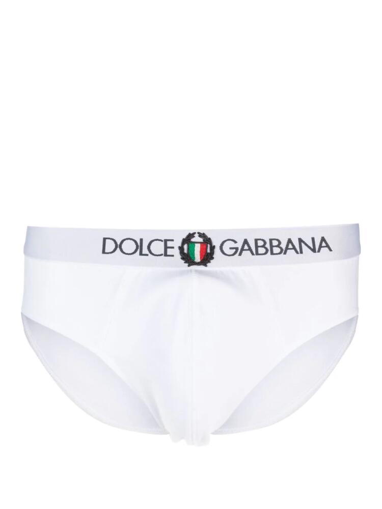 Dolce & Gabbana logo-waistband stretch-cotton briefs - White Cover