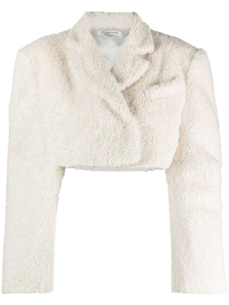 ALESSANDRO VIGILANTE cropped faux-shearling jacket - Neutrals Cover