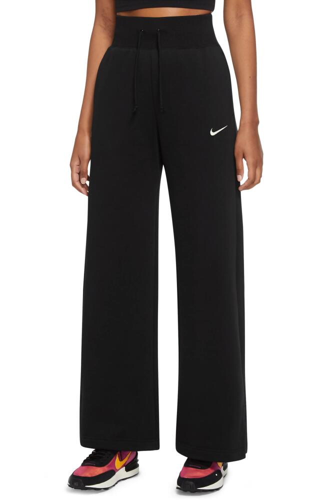 Nike Sportswear Phoenix High Waist Wide Leg Sweatpants in Black/Sail Cover