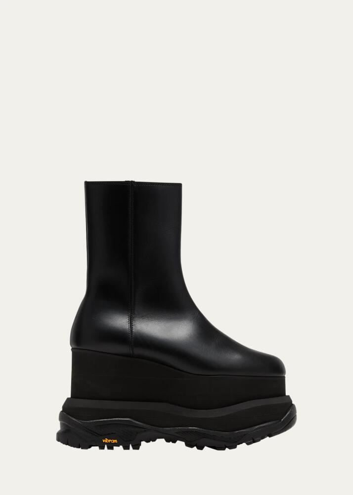 SACAI Leather Platform Ankle Boots Cover