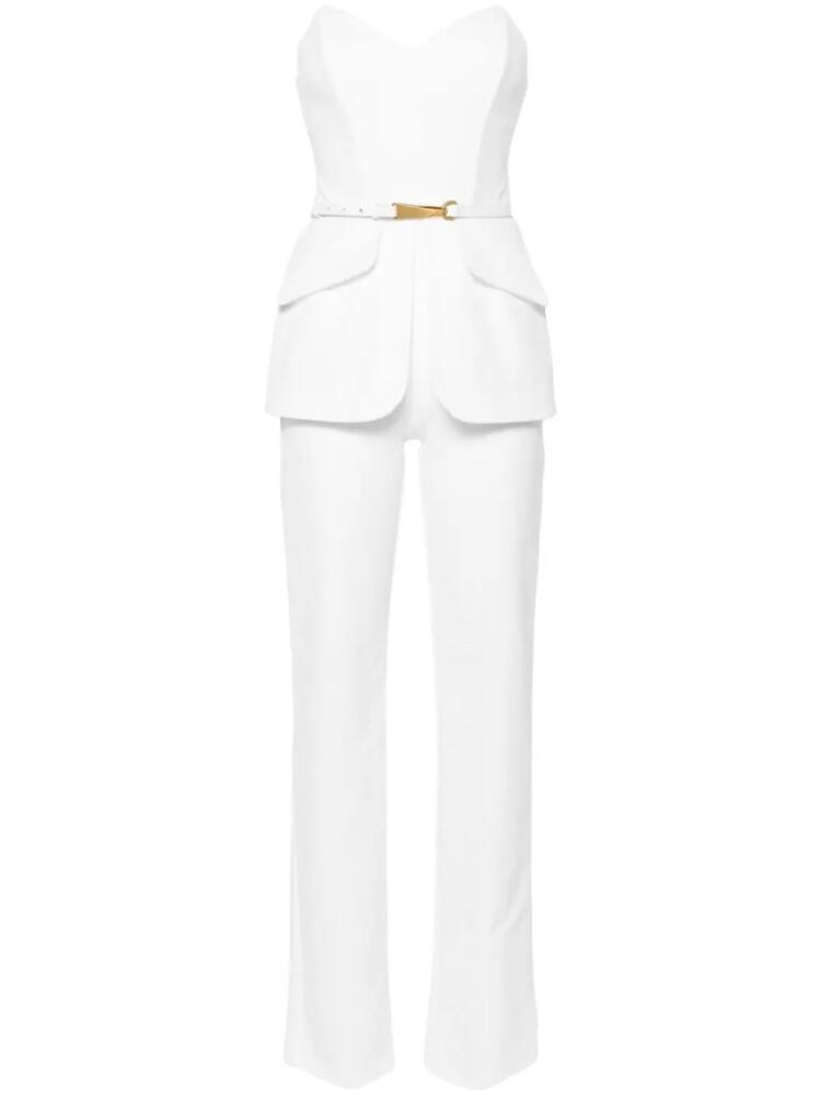 Elisabetta Franchi belted strapless jumpsuit - White Cover