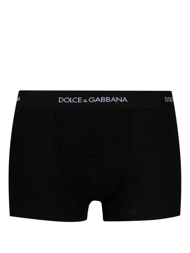 Dolce & Gabbana logo-waist cotton boxers - Black Cover