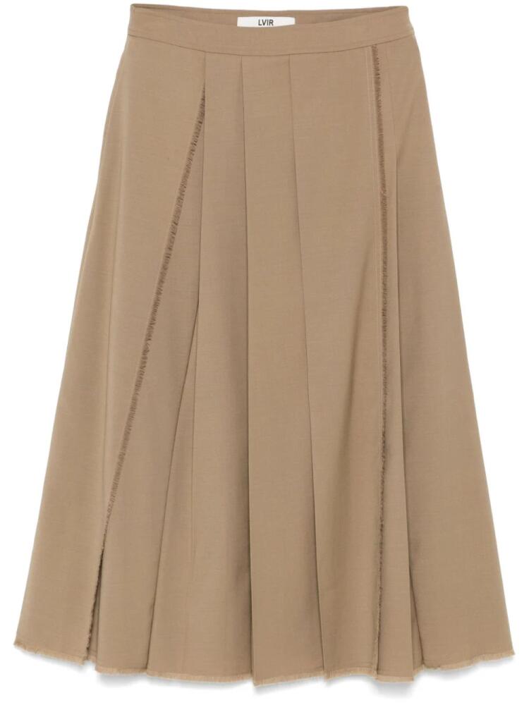 LVIR pleated asymmetric midi skirt - Neutrals Cover