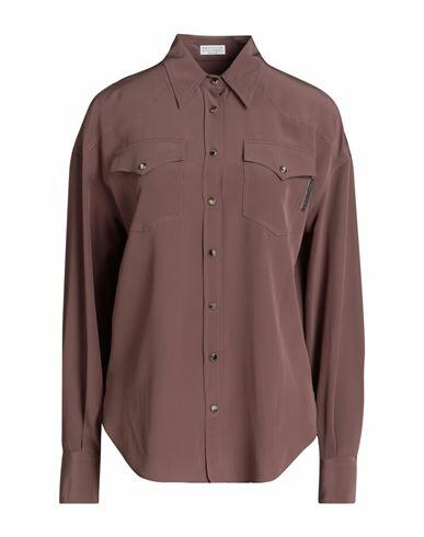 Brunello Cucinelli Woman Shirt Mauve Silk, Brass Cover