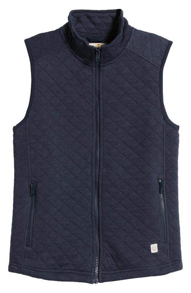 Marine Layer Corbet Quilted Vest in Navy Heather Cover