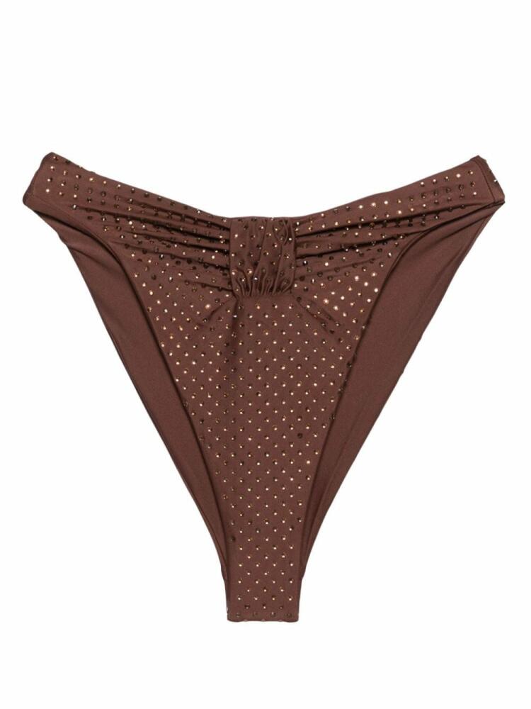 Self-Portrait rhinestone-embellished bikini bottoms - Brown Cover