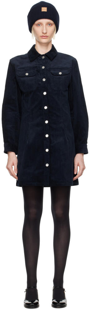 A.P.C. Navy Bonnie Midi Dress Cover