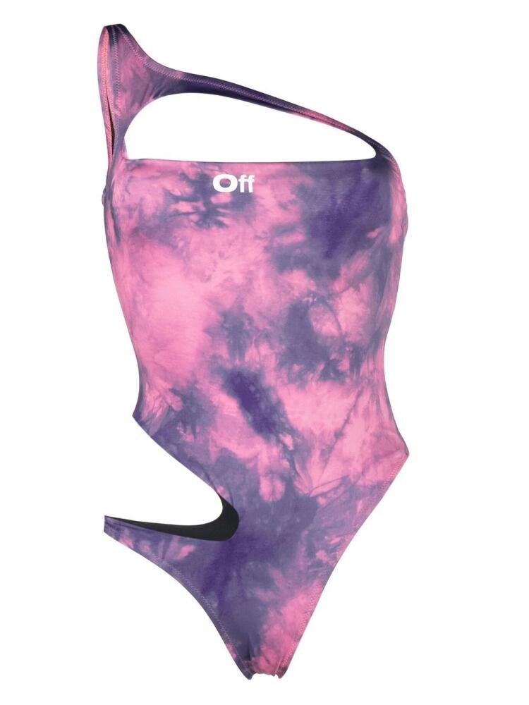 Off-White cut-out tie-dye swimsuit - Pink Cover