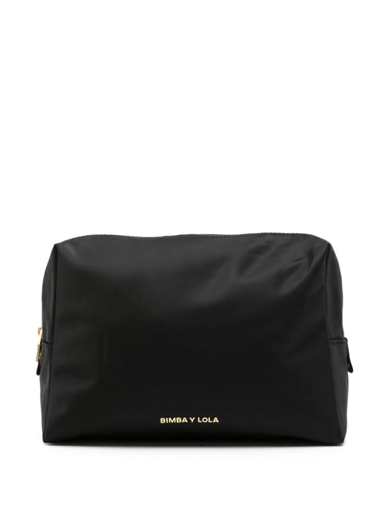 Bimba y Lola medium logo-lettering makeup bag - Black Cover