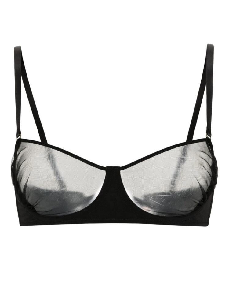 Maison Close sheer mesh-panelled bra - Black Cover