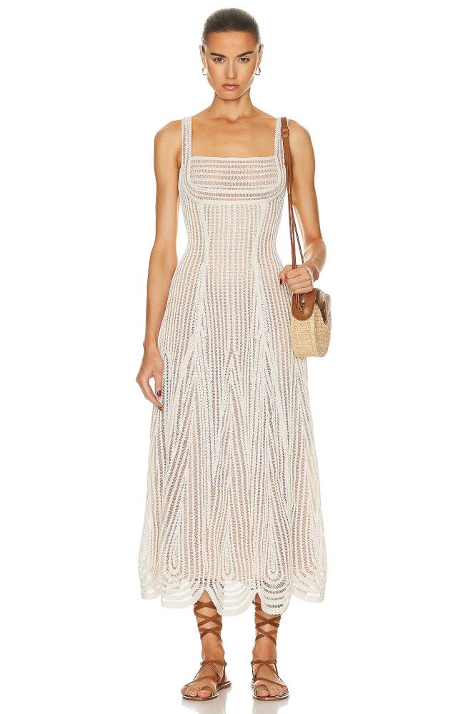 SIMKHAI Gianetta Midi Dress in Ivory Cover