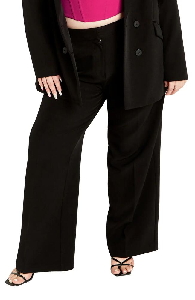 City Chic Alexis High Waist Wide Leg Pants in Black Cover