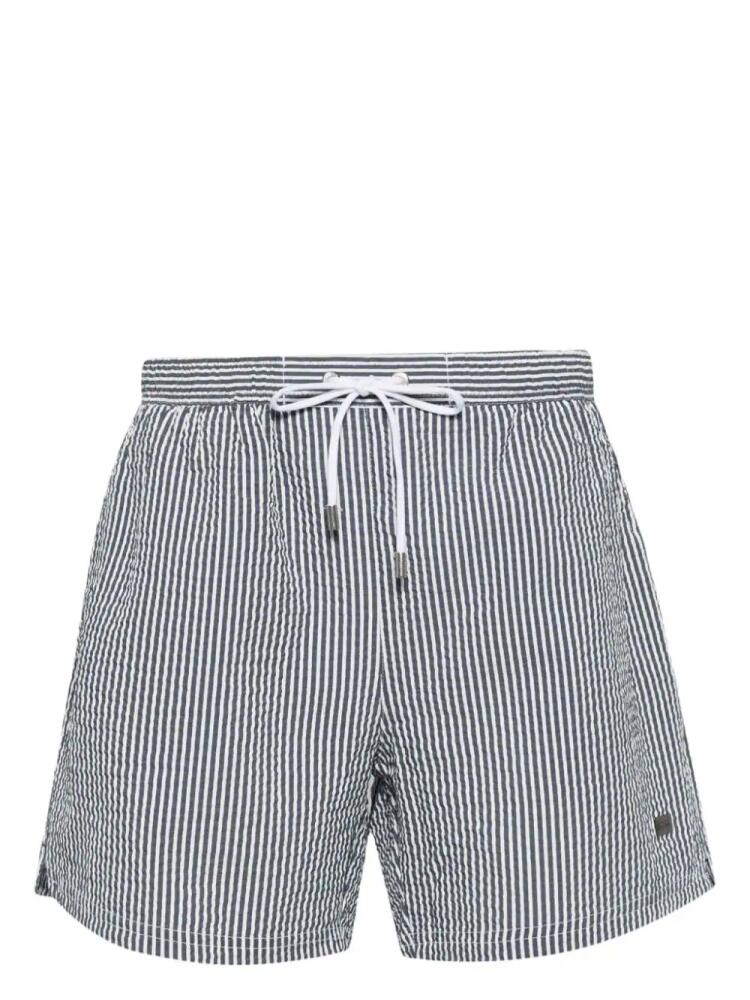 BOSS Velvetfish striped swim shorts - Blue Cover