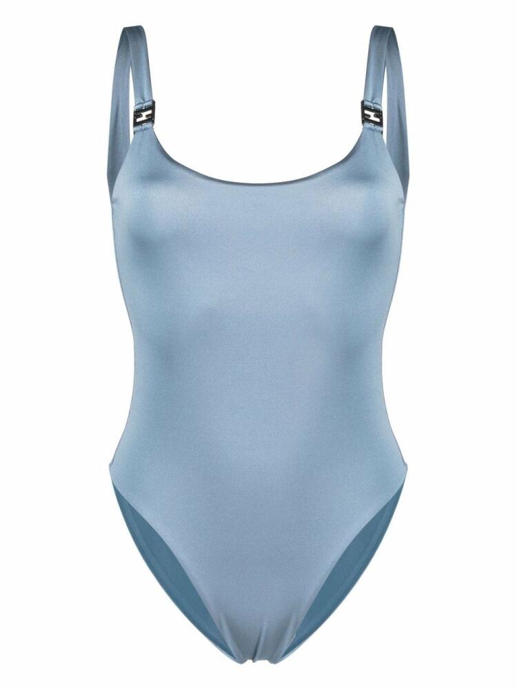 FENDI scoop-neck stretch swinsuit - Blue Cover