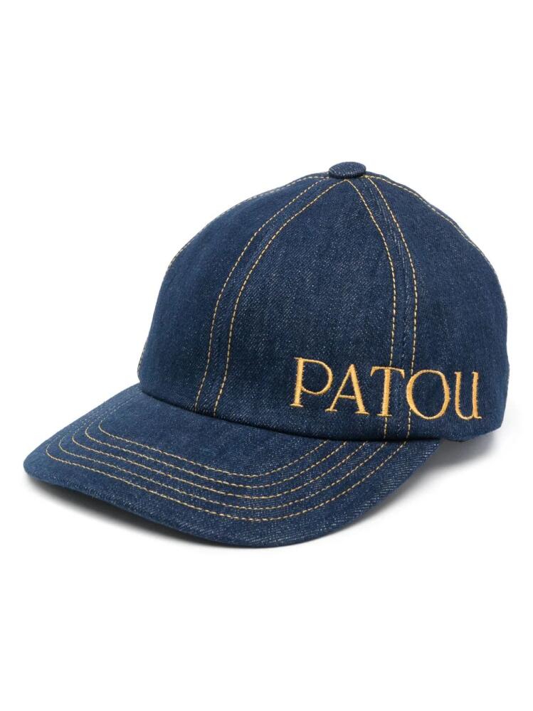 Patou logo-embroidered denim cap - Blue Cover