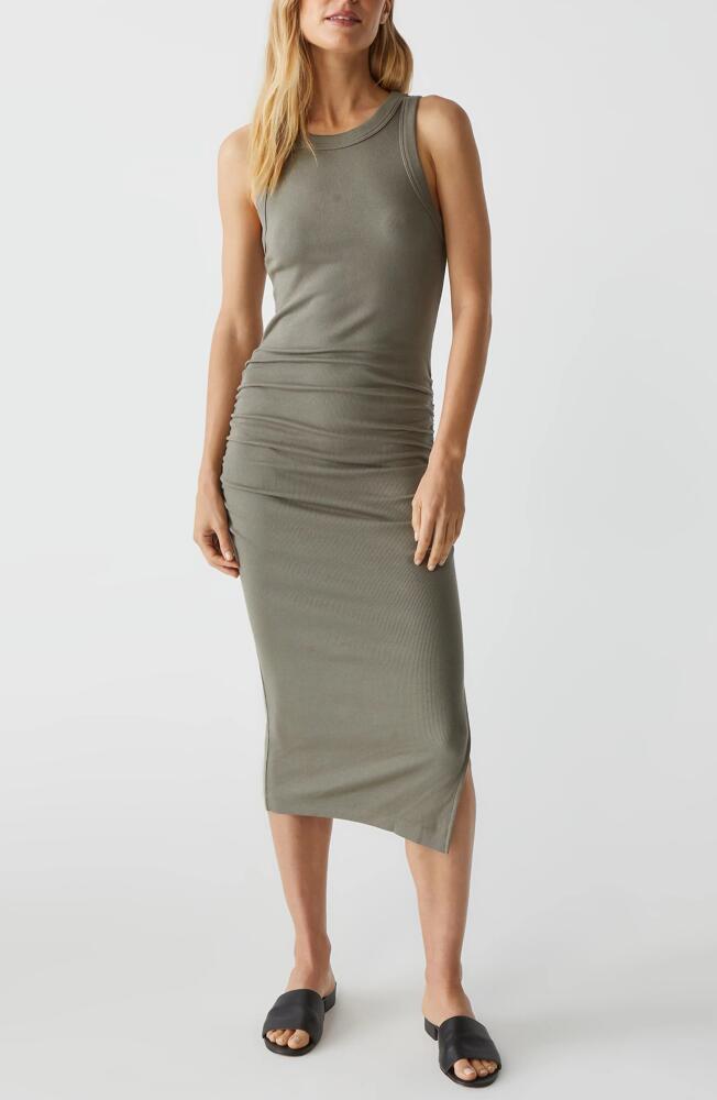 Michael Stars Wren Side Slit Sleeveless Body-Con Midi Dress in Olive Cover