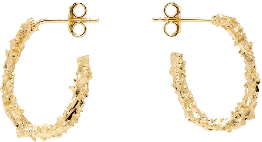 Veneda Carter SSENSE Exclusive Gold VC003 Small Open Hoop Earrings Cover