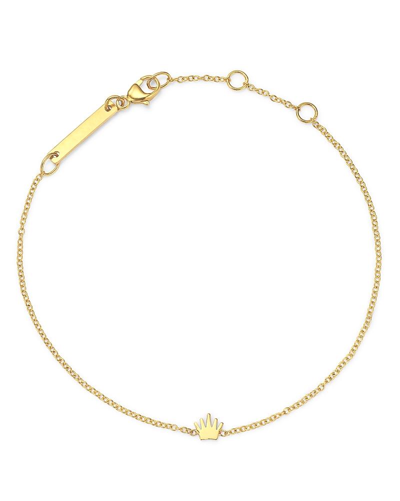 Zoe Chicco 14K Yellow Gold Itty Bitty Symbols Crown Chain Bracelet Cover