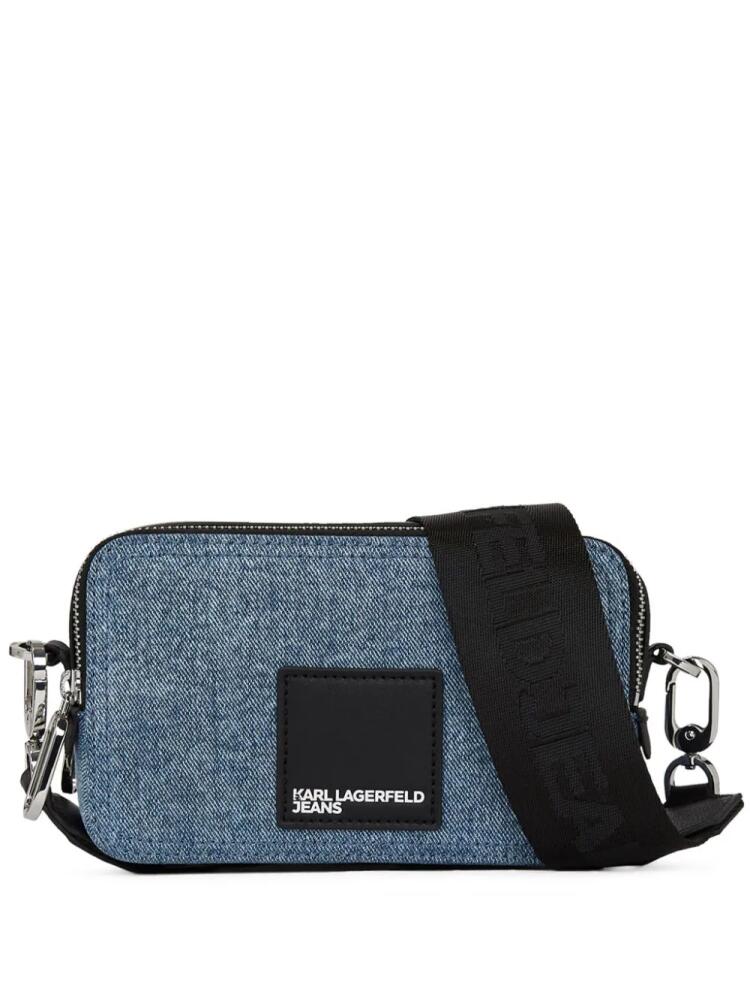 Karl Lagerfeld Jeans box-logo denim camera bag - Blue Cover