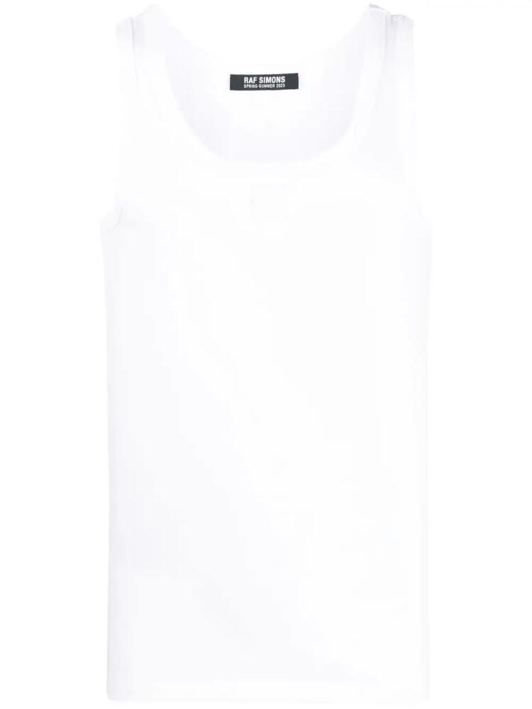 Raf Simons logo-patch cotton tank top - White Cover