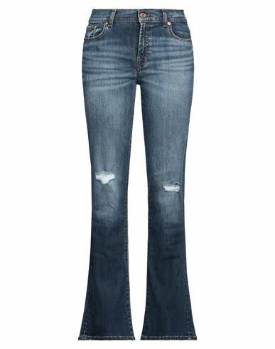 7 For All Mankind Woman Jeans Blue Cotton, Elastane Cover