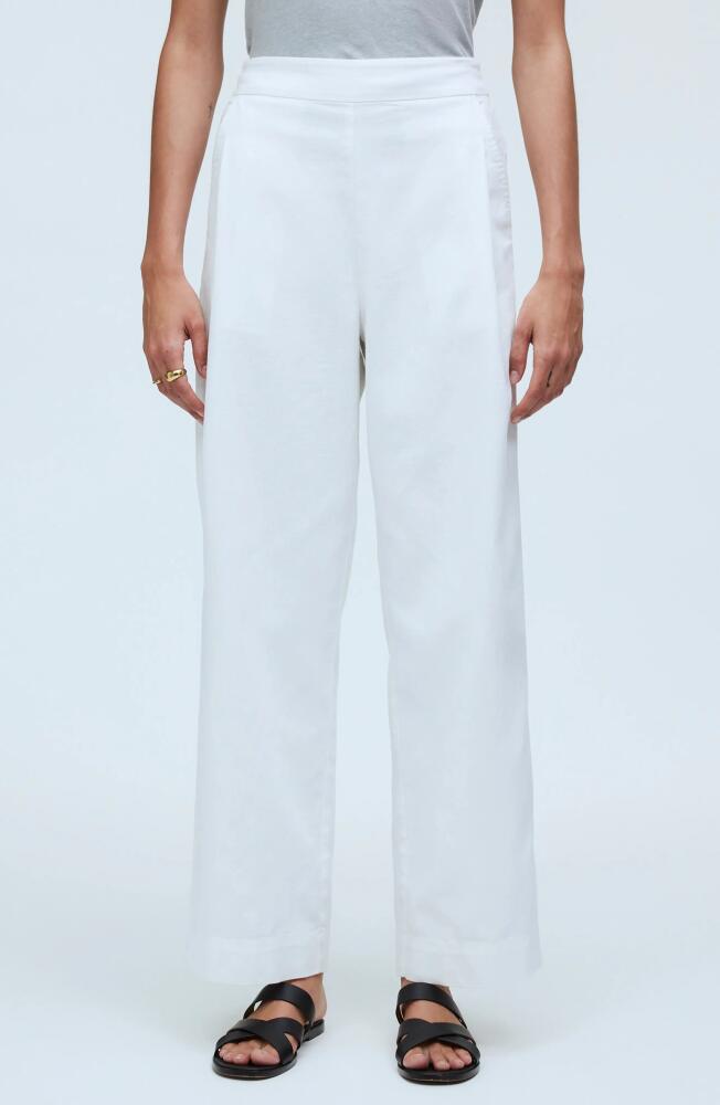 Madewell Pull-On Straight Leg Crop Pants in Eyelet White Cover