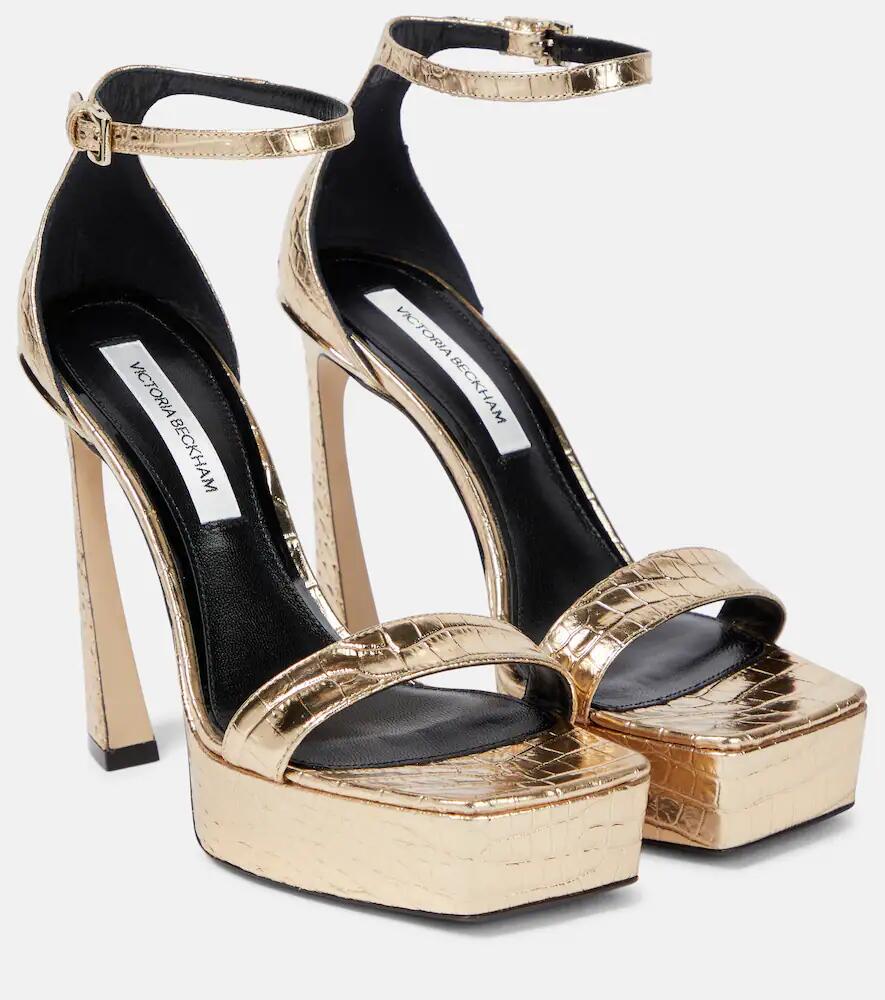 Victoria Beckham Metallic leather platform sandals Cover