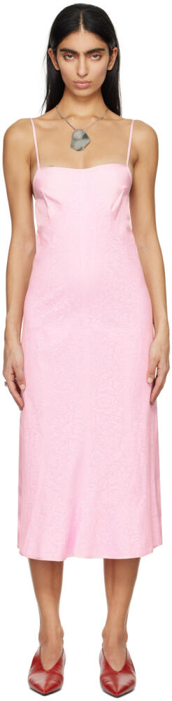 Jil Sander Pink Square Neck Midi Dress Cover