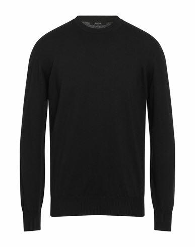 Alpha Studio Man Sweater Black Cotton, Cashmere Cover