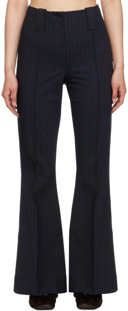 GANNI Navy Striped Trousers Cover