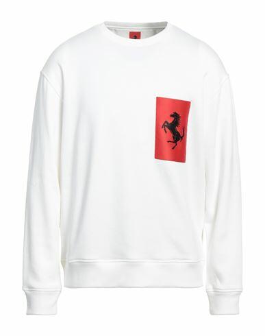 Ferrari Man Sweatshirt White Cotton, Polyamide Cover