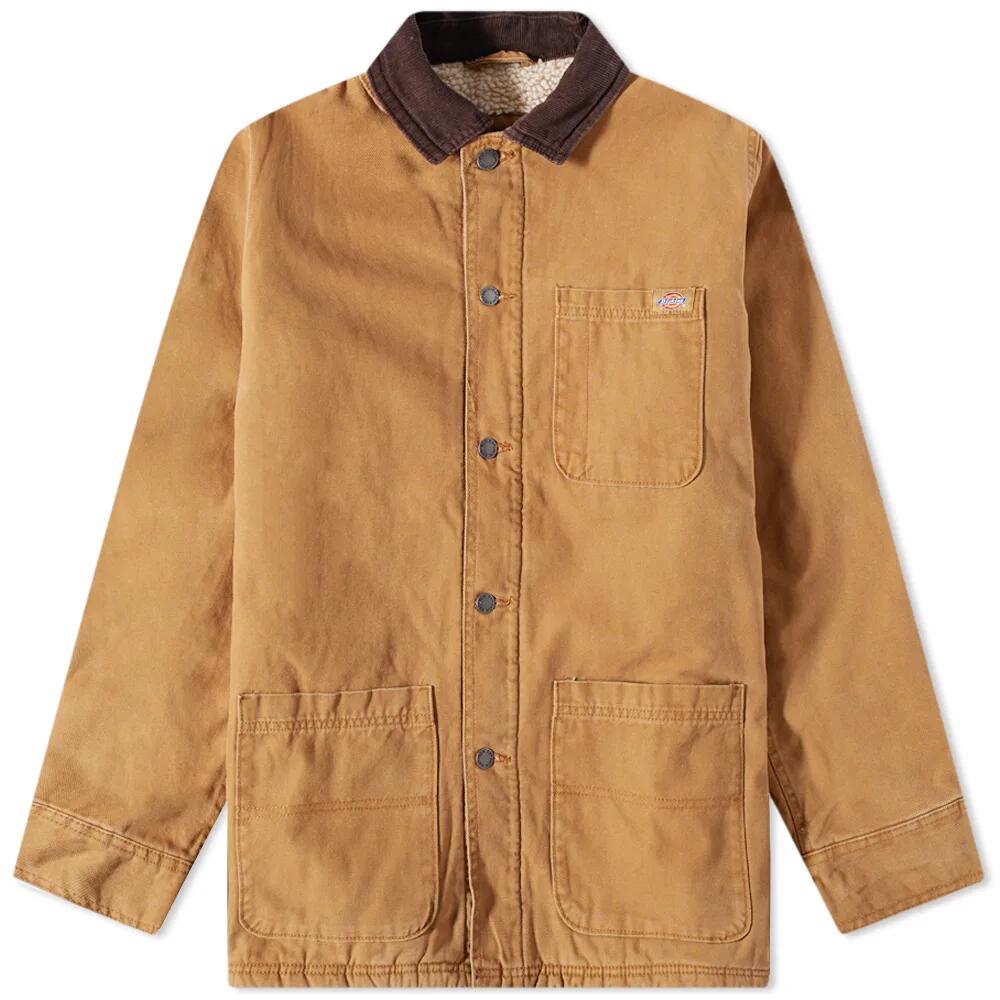 Dickies Men's Duck Canvas Chore Coat in Stonewashed Brown Duck Cover