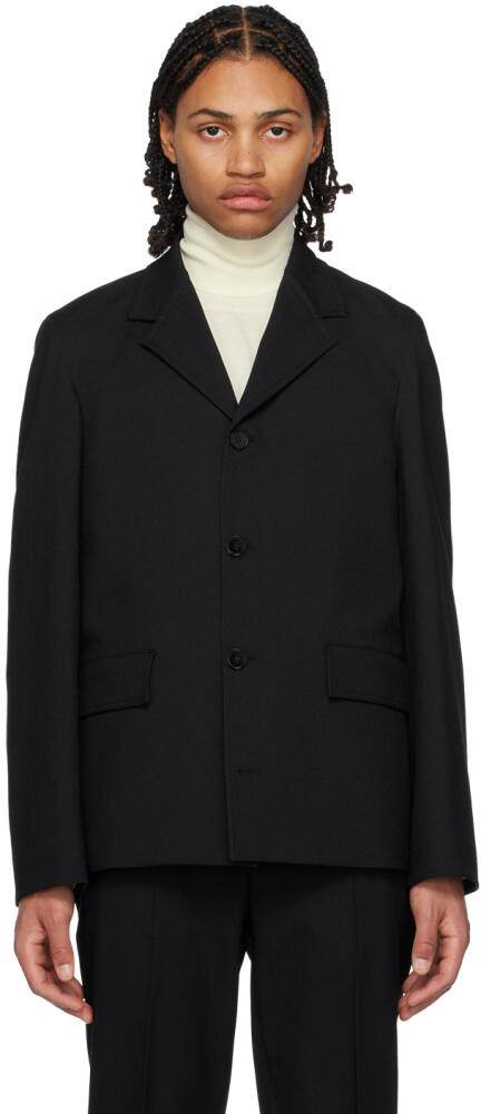 Jil Sander Black Notched Lapel Blazer Cover